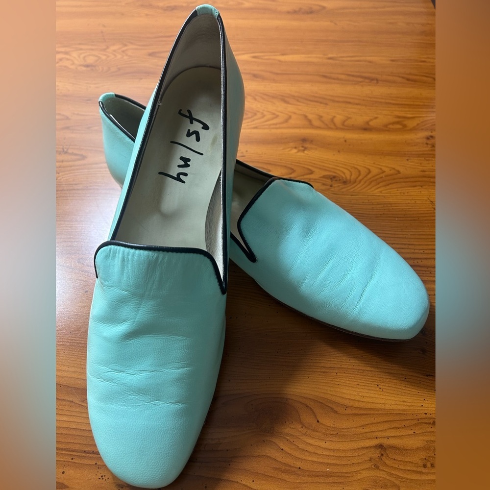 French Sole FS/NY Green Leather Ballet Flats